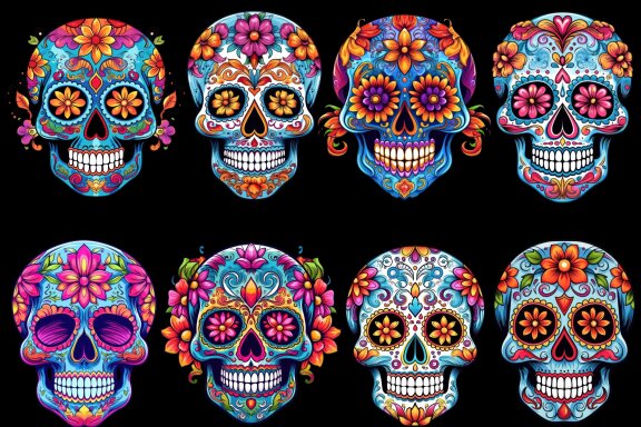 Sugar Skull PNG Bundle