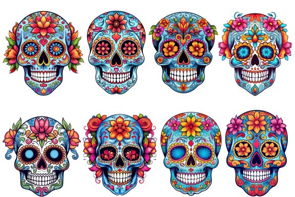Sugar Skull PNG Bundle