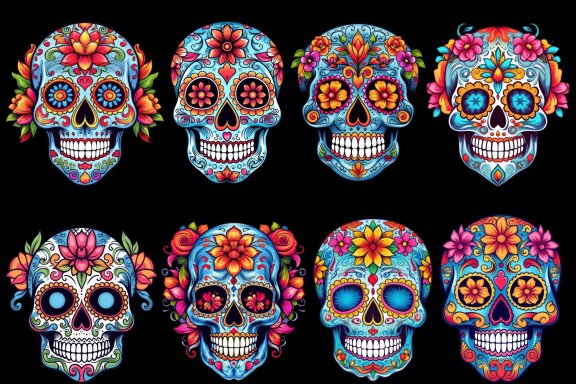 Sugar Skull PNG Bundle