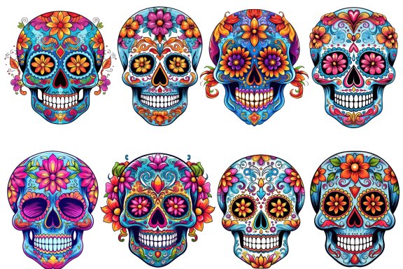 Sugar Skull PNG Bundle