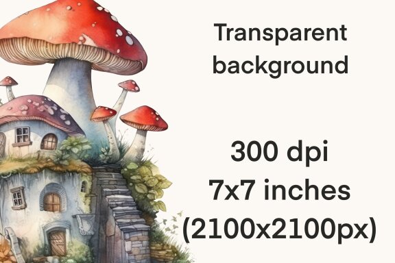 Fairy Mushroom House PNG Bundle