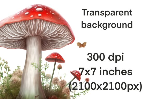 Amanita Mushrooms PNG bundle