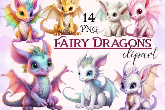 Fairy Dragon PNG Bundle
