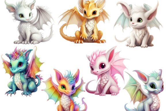 Fairy Dragon PNG Bundle