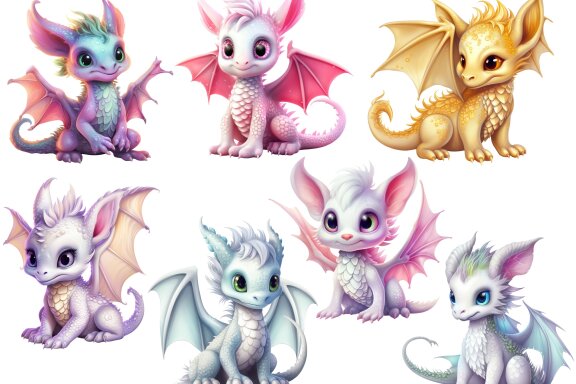 Fairy Dragon PNG Bundle