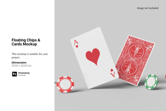 Floating Chips & Cards Mockup
