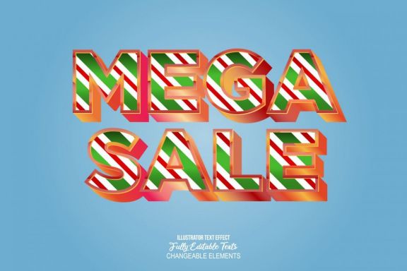 3D Detailed Text Effect (XMas Style)