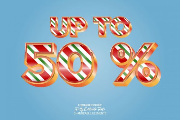 3D Detailed Text Effect (XMas Style)