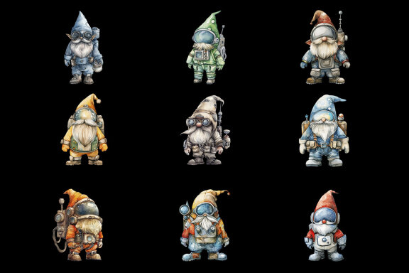 Sci Fi Gnome PNG Bundle