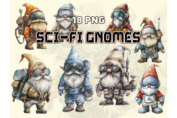 Sci Fi Gnome PNG Bundle