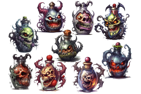 Demon Potions PNG Budle
