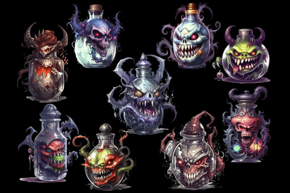 Demon Potions PNG Budle