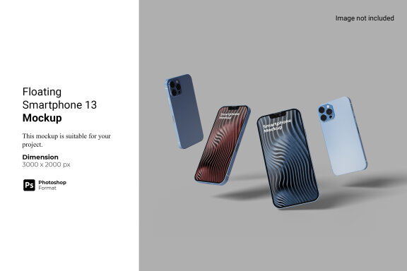 Floating Smartphone 13 Mockup