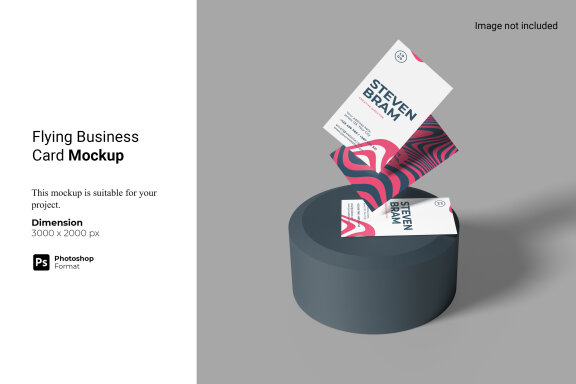 Flying Business Card Mockup