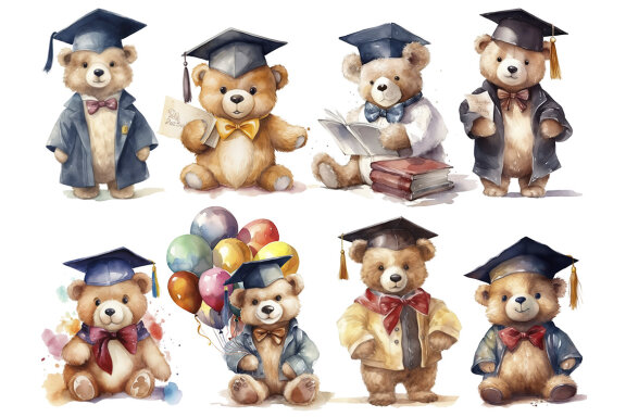 Graduation Teddy Bear PNG Bundle