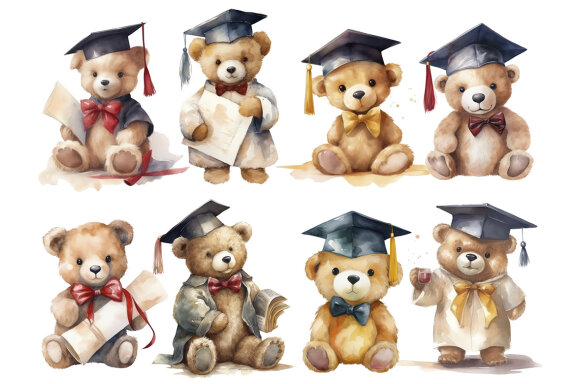 Graduation Teddy Bear PNG Bundle
