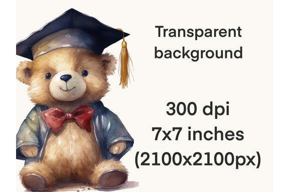 Graduation Teddy Bear PNG Bundle