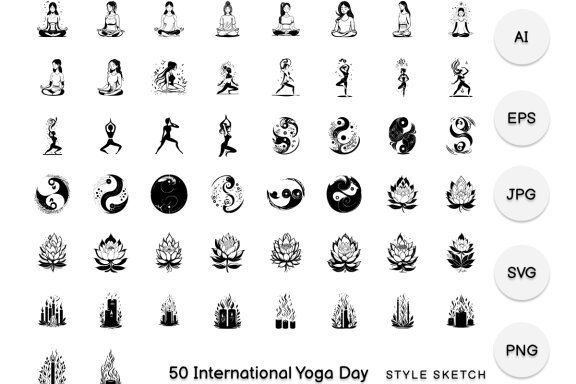 International Yoga Day Element Black
