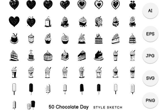 Chocolate Day Element Draw Black