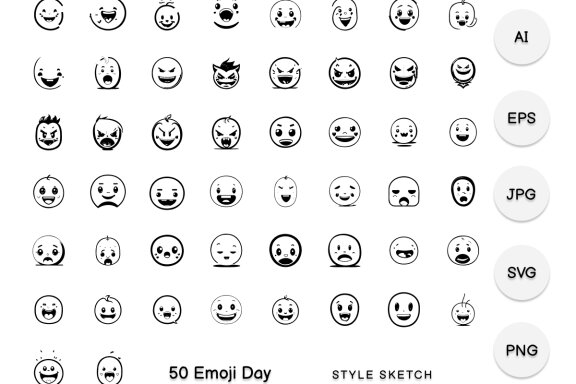 Emoji Day Element Draw Black