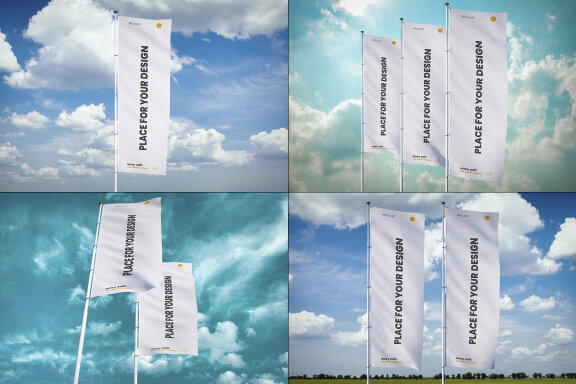 Vertical Flags Mockup