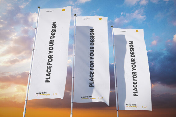 Vertical Flags Mockup