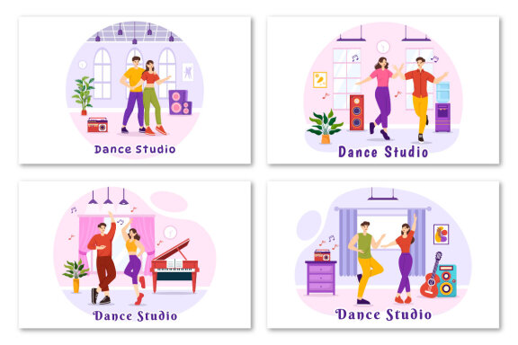 12 Dance Studio Illustration