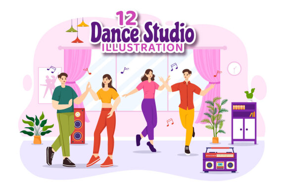 12 Dance Studio Illustration