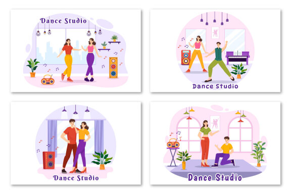 12 Dance Studio Illustration
