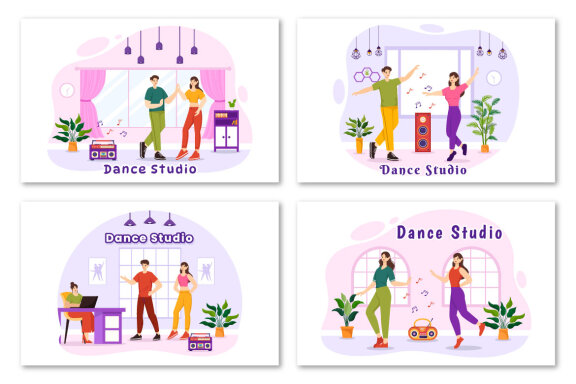 12 Dance Studio Illustration