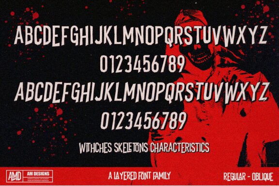 Witches Skeletons - A Layered Font Family 