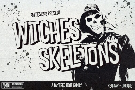 Witches Skeletons - A Layered Font Family 