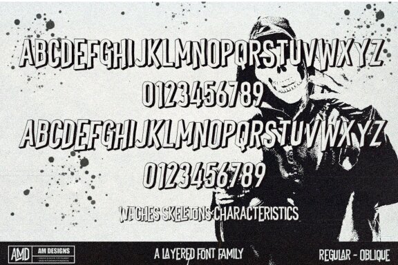 Witches Skeletons - A Layered Font Family 