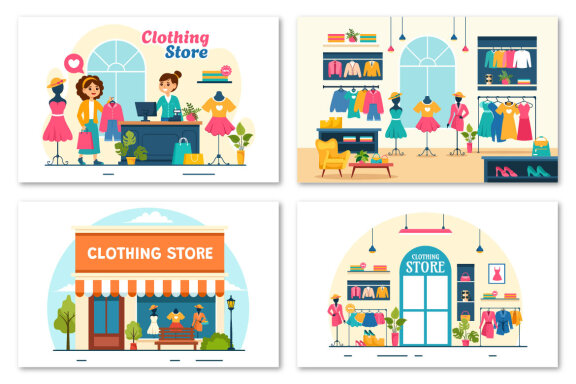 12 Clothing Store Illustration