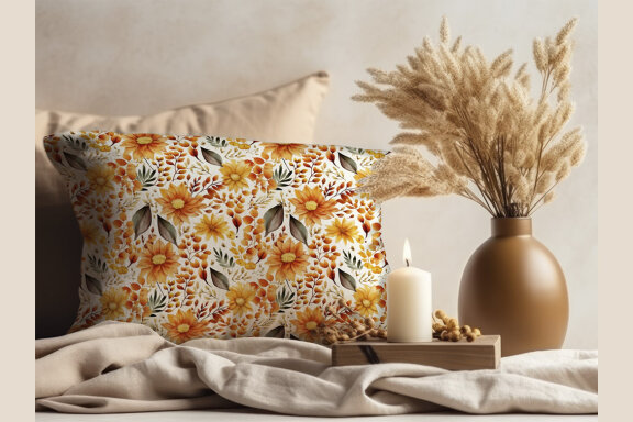 Fall Flowers Seamless Patterns Bundle