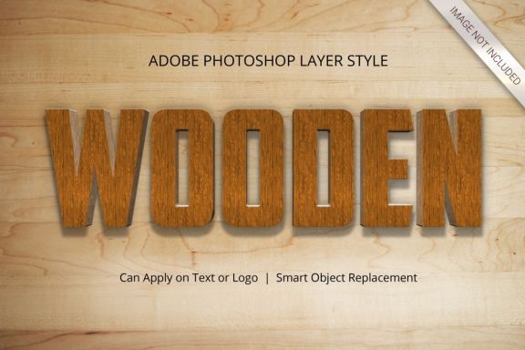 3D Realistic Wood Text Effect Style