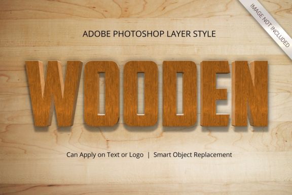 3D Realistic Wood Text Effect Style