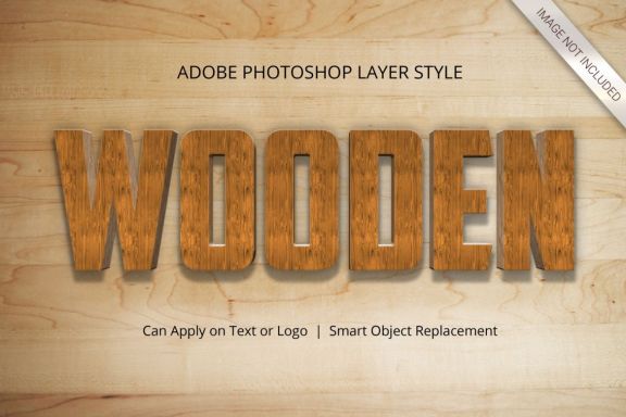 3D Realistic Wood Text Effect Style
