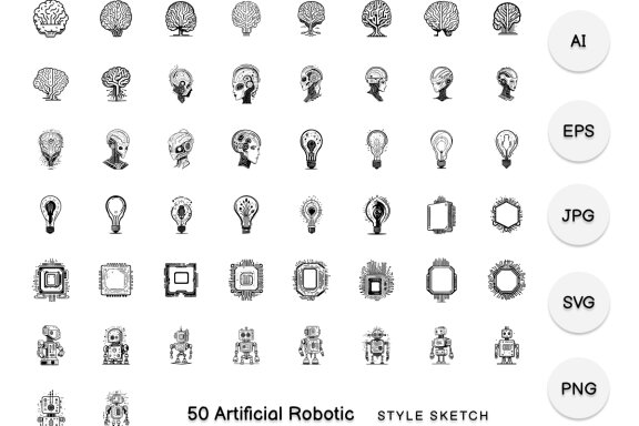 Artificial Robotic Element Draw Black