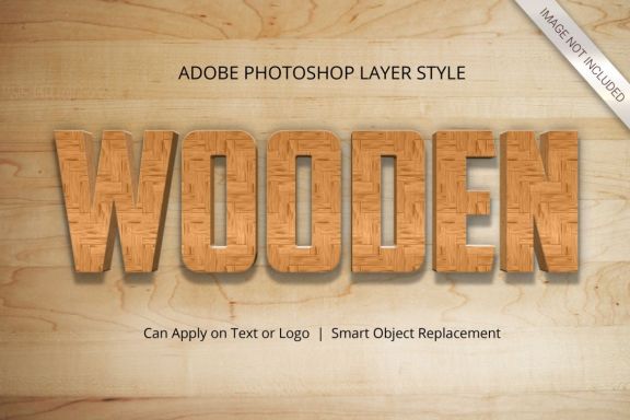 3D Realistic Wood Text Effect Style
