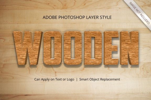 3D Realistic Wood Text Effect Style