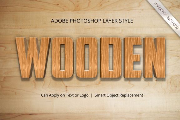 3D Realistic Wood Text Effect Style