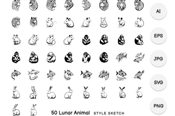 Lunar Animal Element Draw Black
