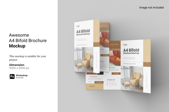 Awesome A4 Bifold Brochure Mockup