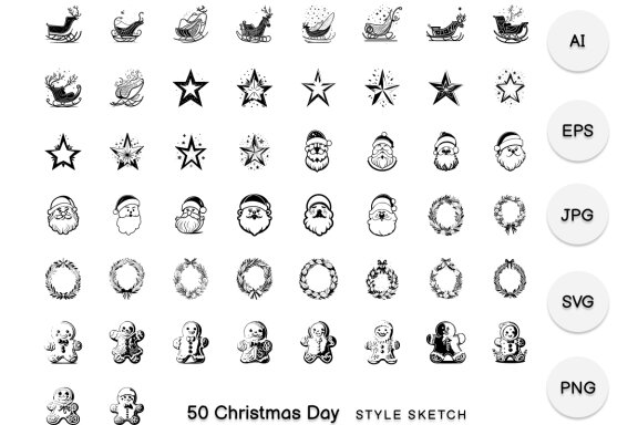 Christmas Day Element Draw Black