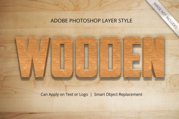 3D Realistic Wood Text Effect Style