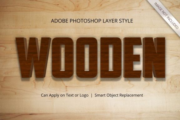 3D Realistic Wood Text Effect Style