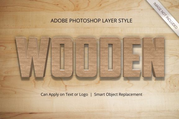 3D Realistic Wood Text Effect Style