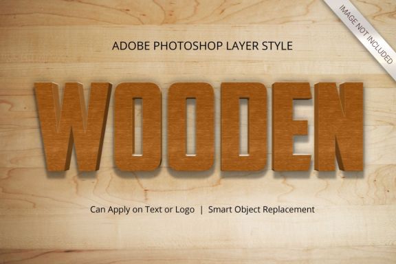 3D Realistic Wood Text Effect Style