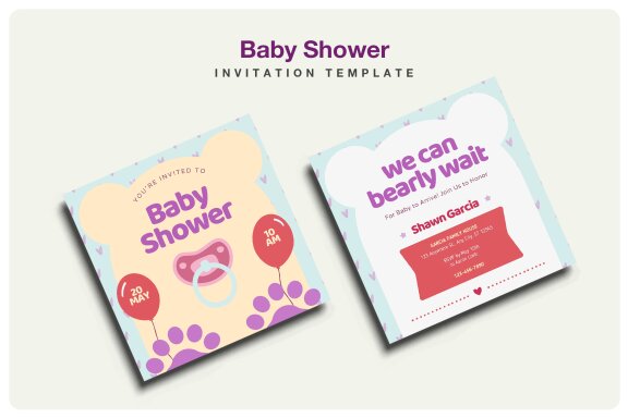 Baby Shower Invitation Square